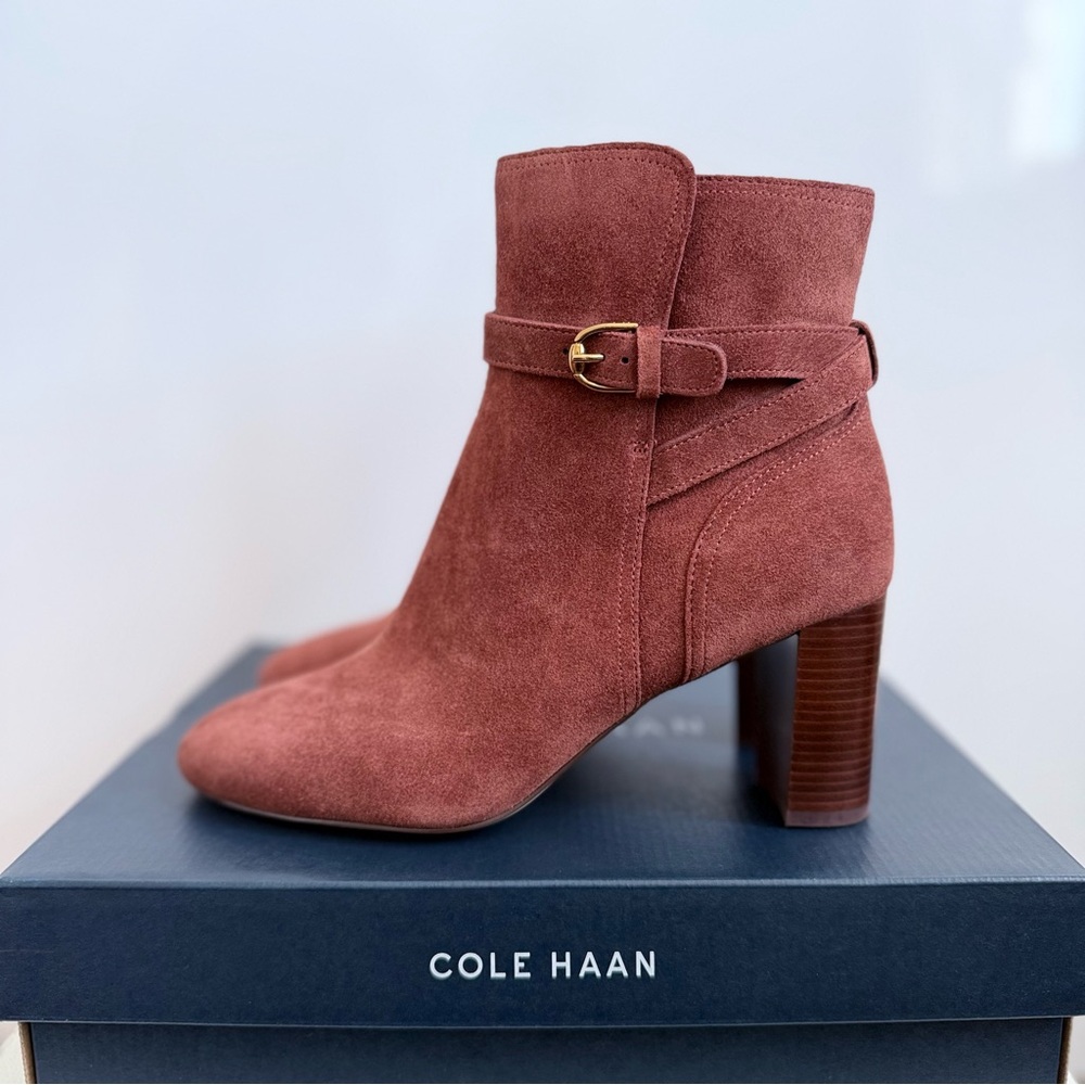 Cole Haan Ankle Boots Glendale Brown Suede - Sz 8.5